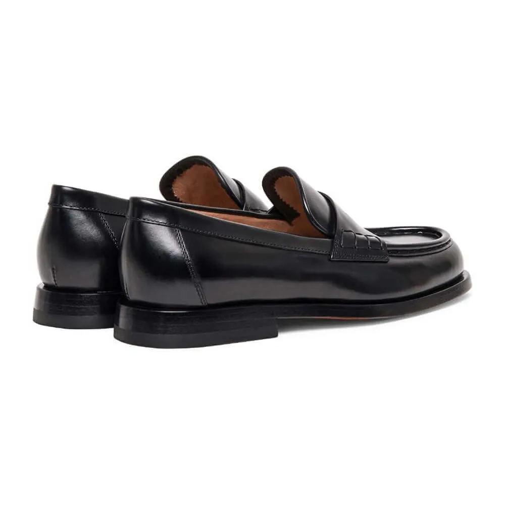 6 CM / 2.36 Inches - CMR CHAMARIPA Elevator Shoes For Women - Hidden Heel Shoes - Black Leather Penny Loafers