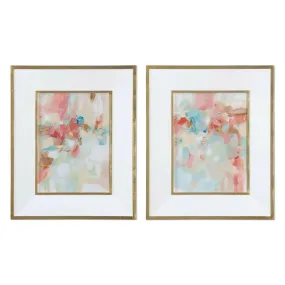 a Touch of Blush and Rosewood Fences Art, S/2