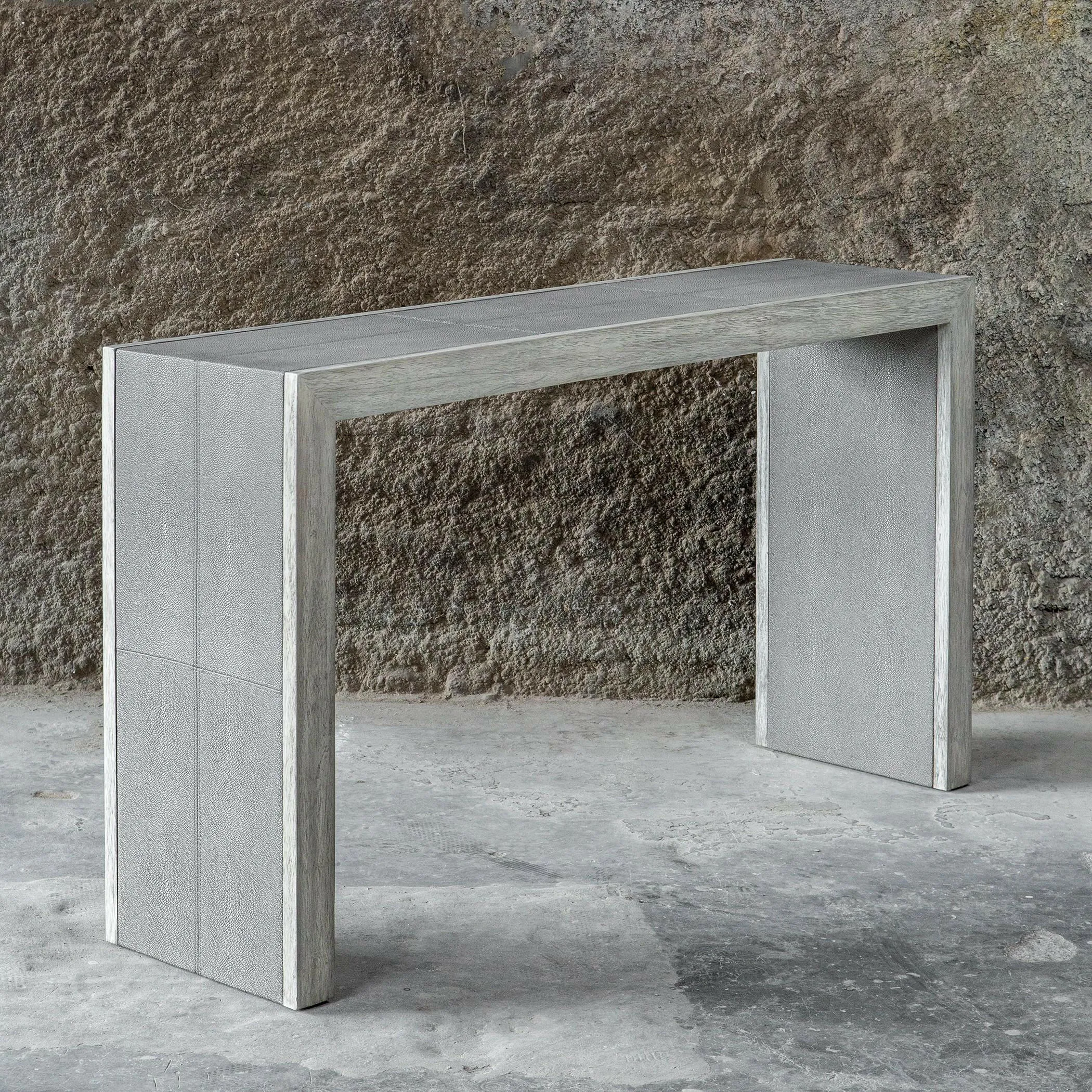 Aerina Aged Gray Console Table