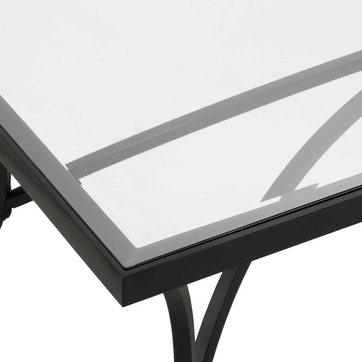 Alayna Black Metal & Glass Coffee Table