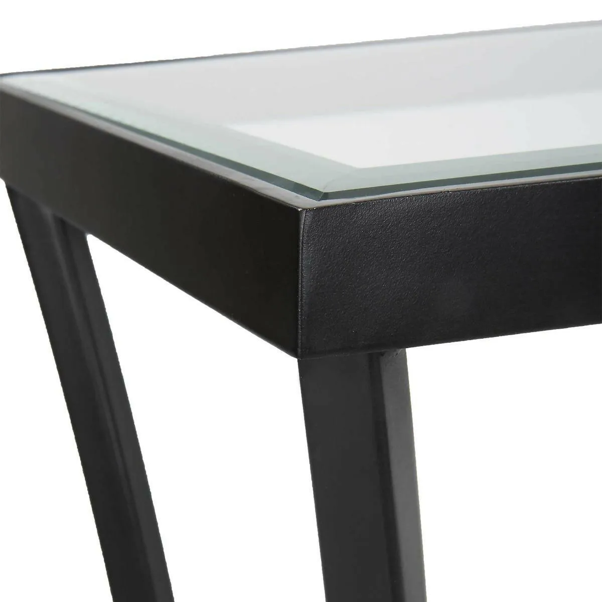 Alayna Black Metal & Glass Console Table