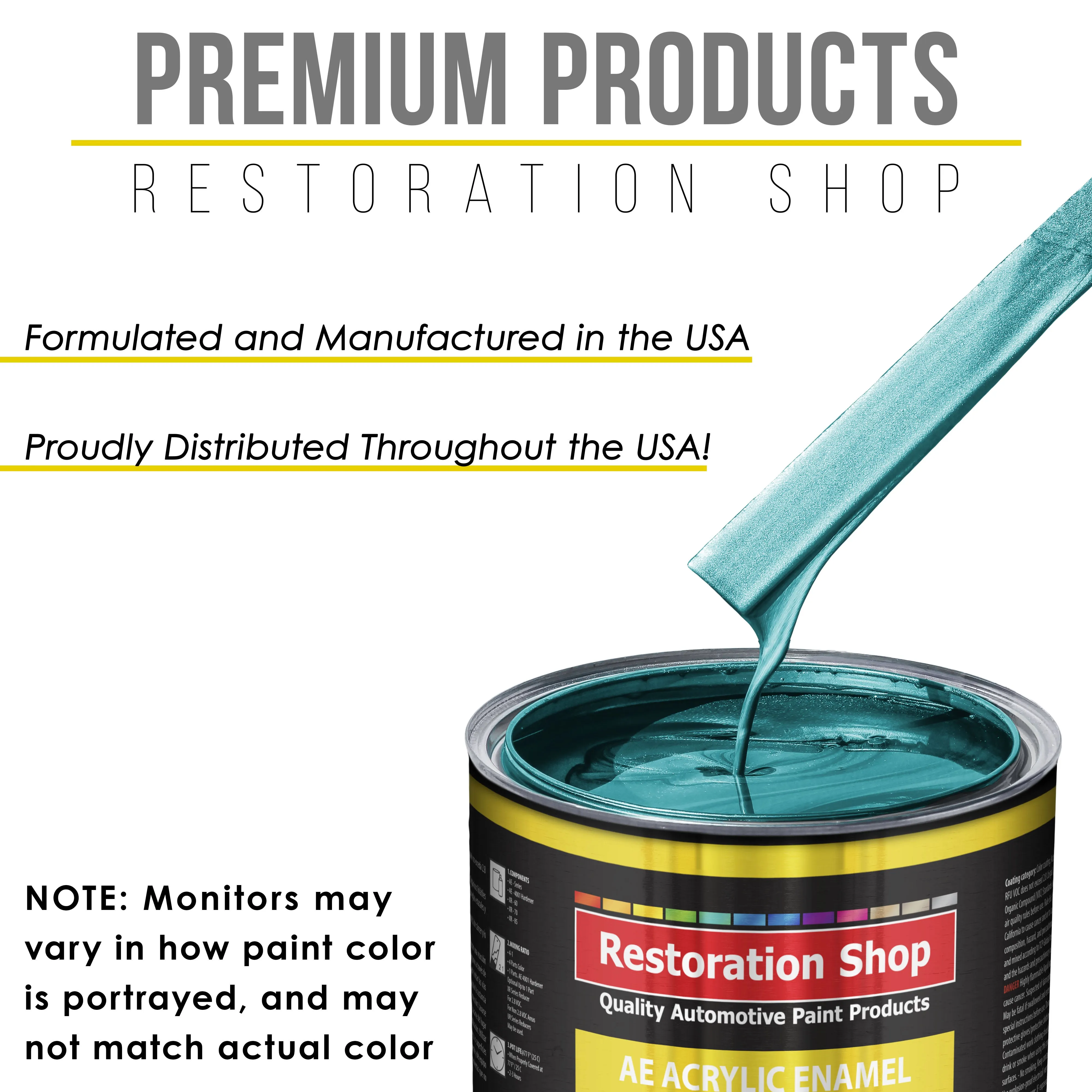 Aquamarine Firemist Acrylic Enamel Auto Paint - Complete Gallon Paint Kit - Professional Single Stage Automotive Car Coating, 8:1 Mix Ratio 2.8 VOC