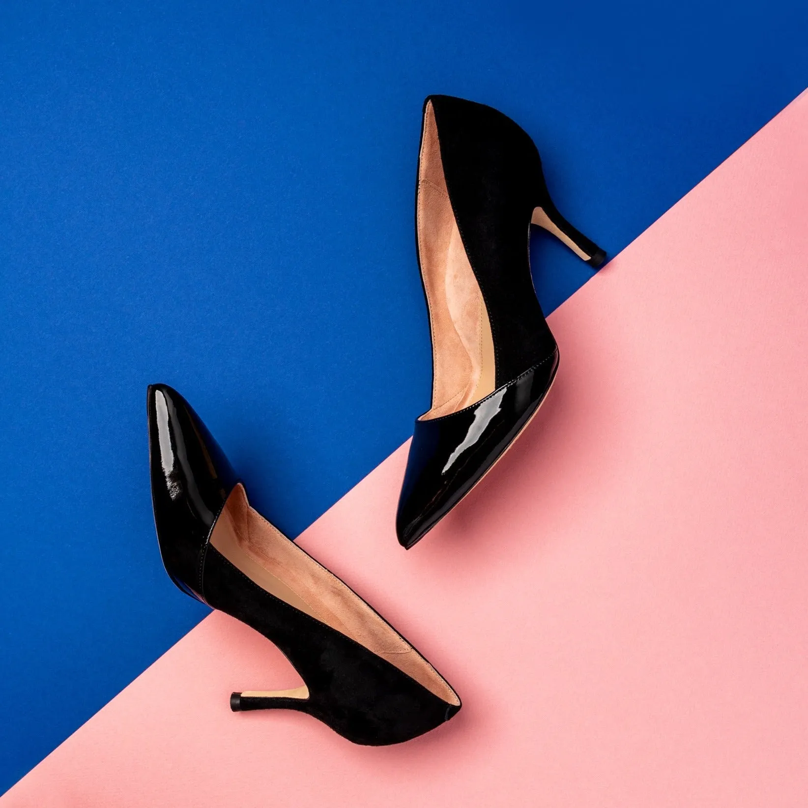 [Archive - Final Sale] Black Patent / Black Suede Combo Pump