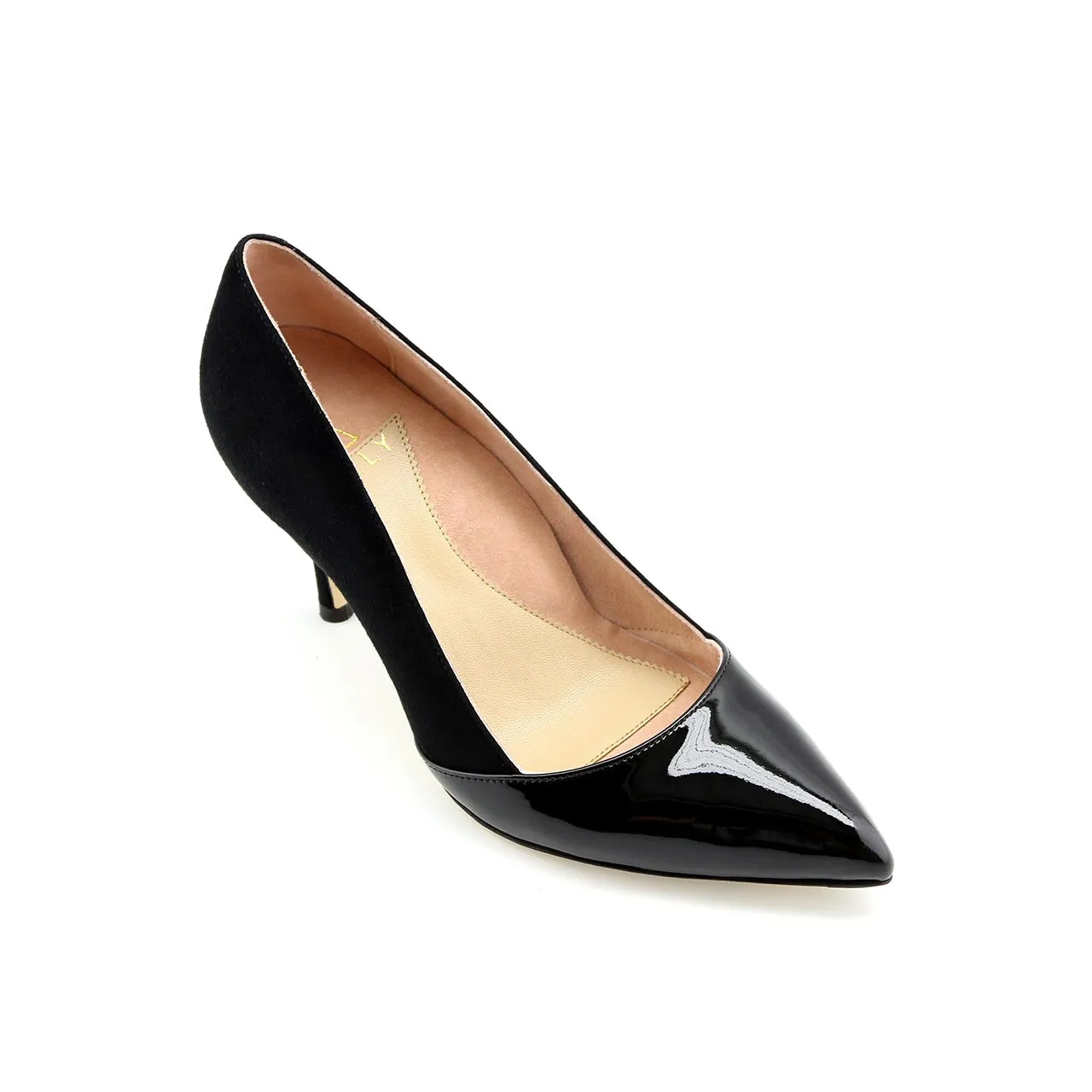 [Archive - Final Sale] Black Patent / Black Suede Combo Pump