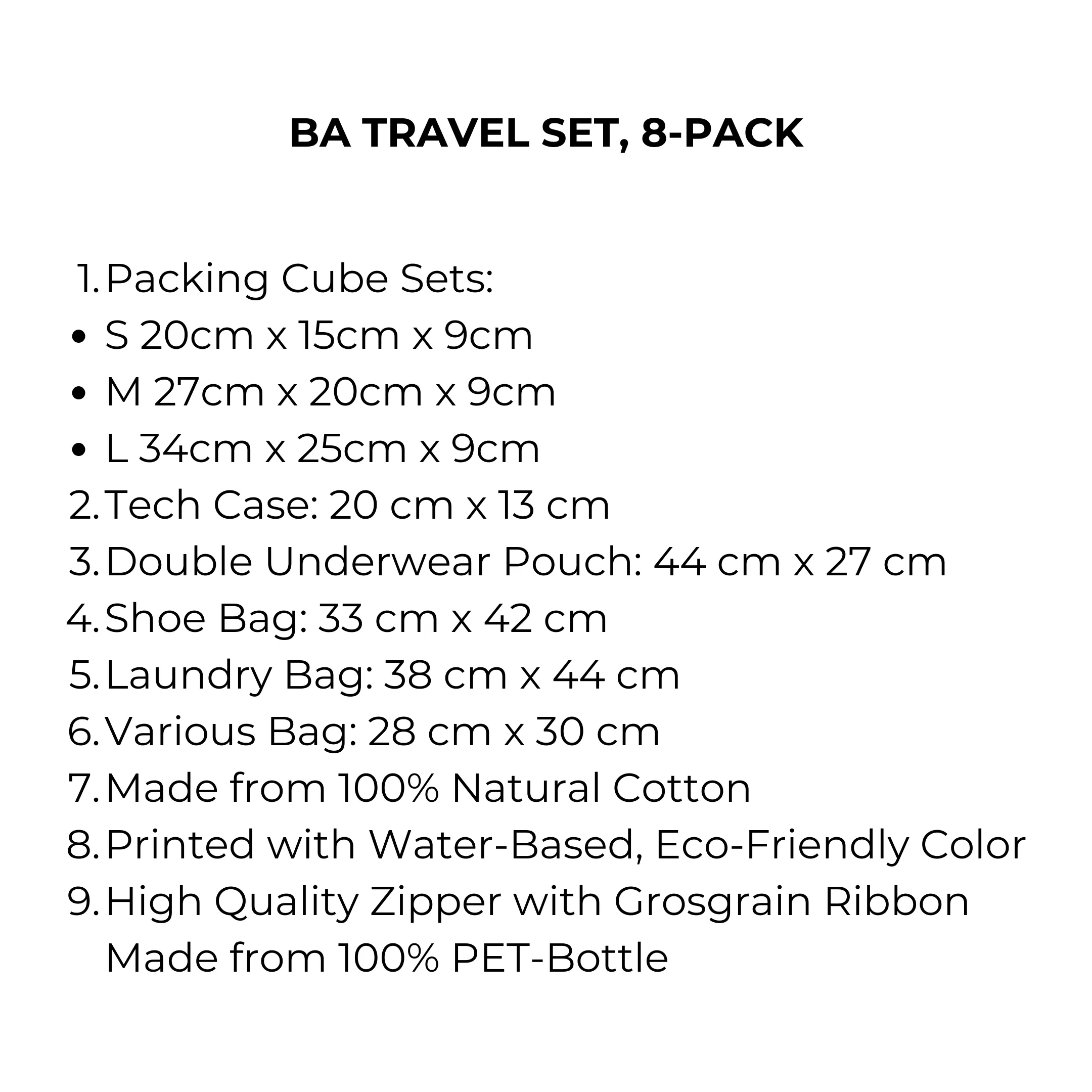 BA Travel Set, 8-pack Pink/Blush