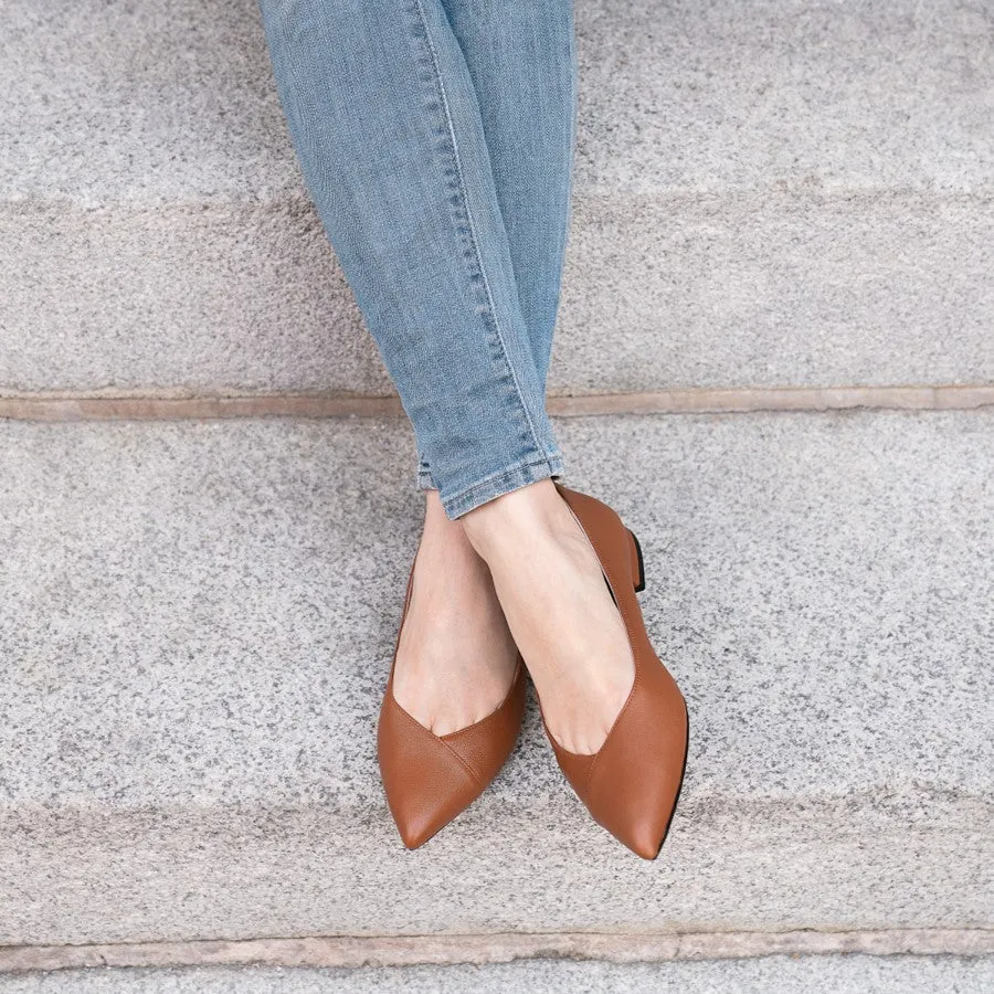 Courageous Caramel Leather Flat