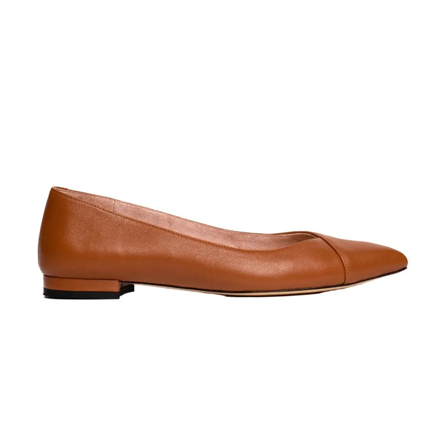 Courageous Caramel Leather Flat