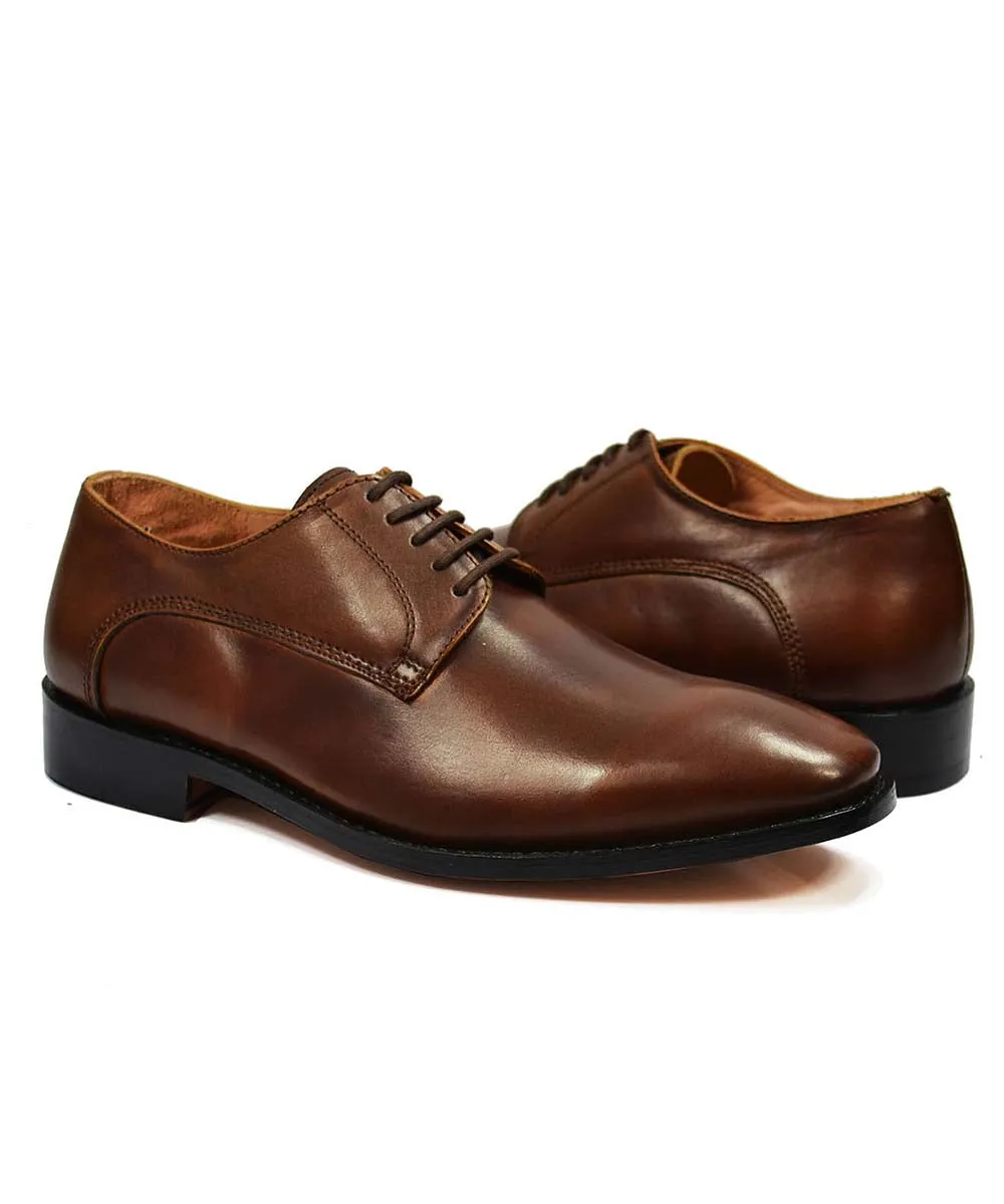 DALLAS Classic Plain Derby in Bombay Brown by Paul Malone