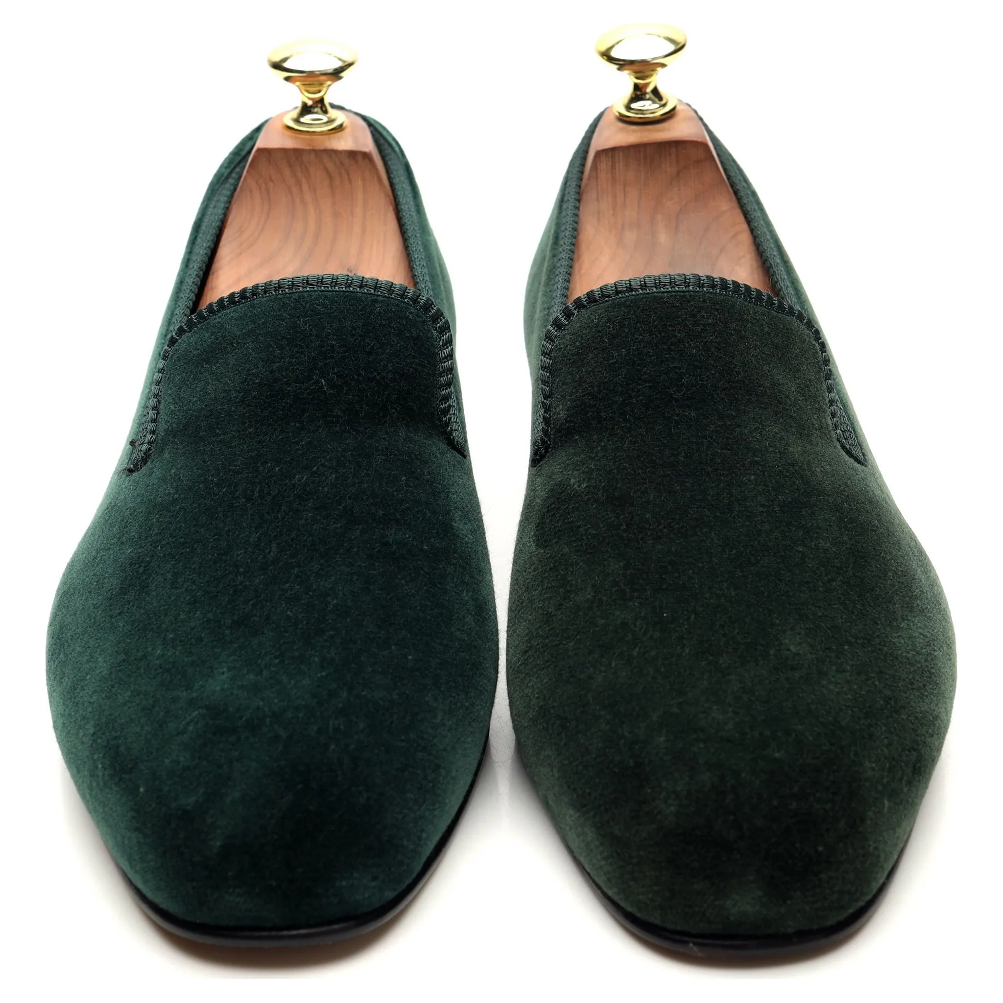 Dark Green Velvet Slippers UK 6.5