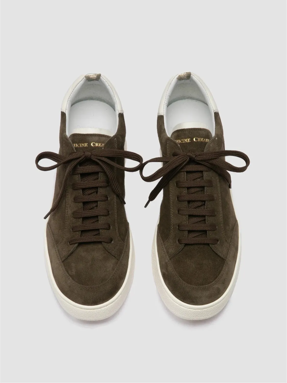 Dime Khaki Suede Low Top Sneakers