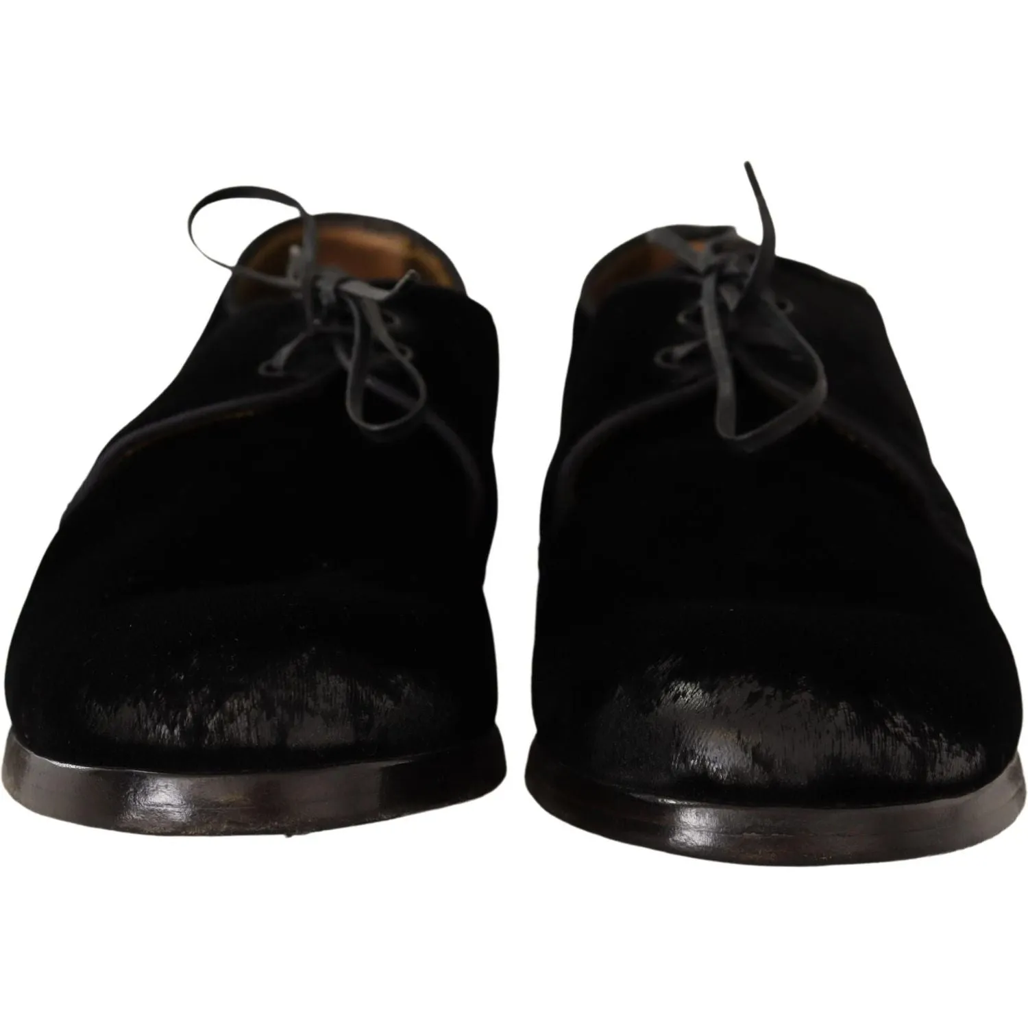 Dolce & Gabbana Elegant Black Velvet Derby Shoes