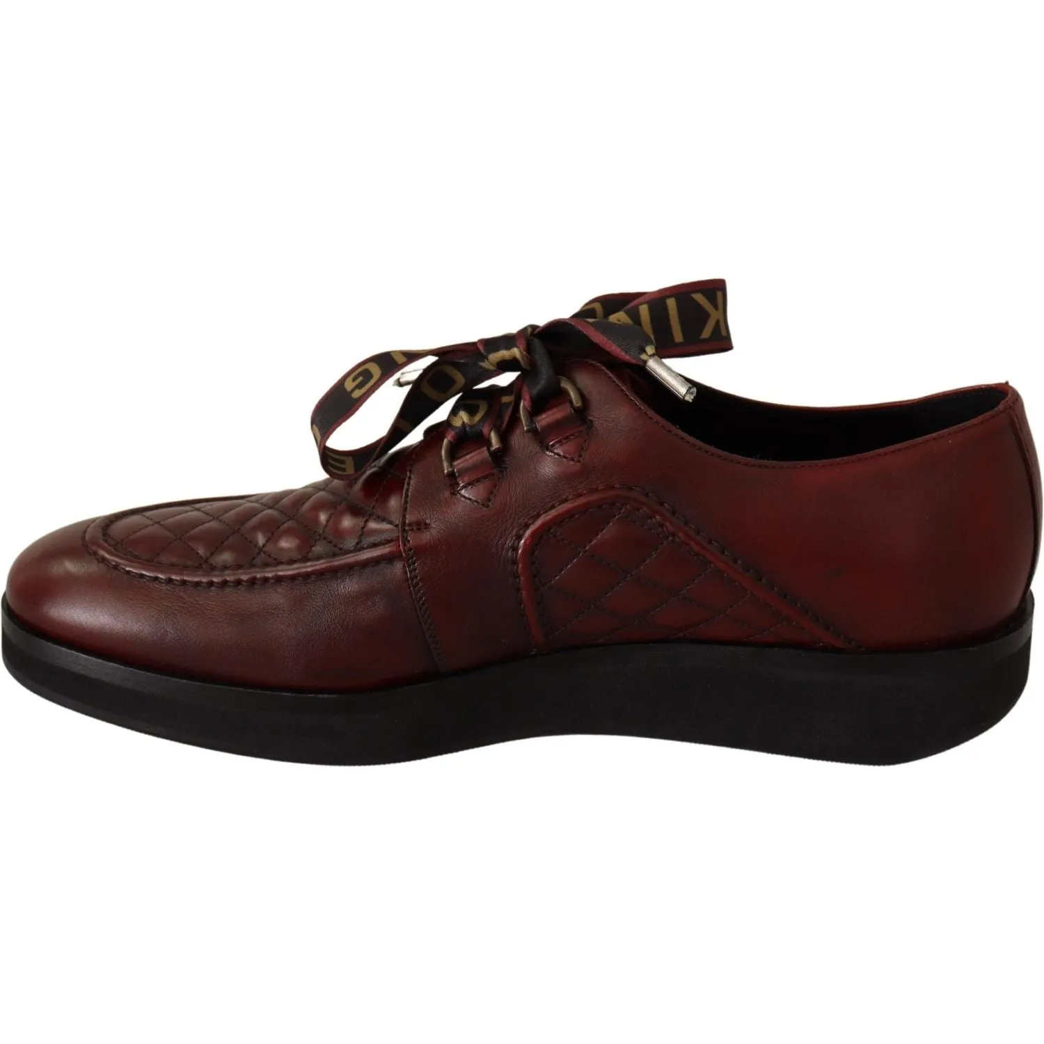 Dolce & Gabbana Elegant Bordeaux Derby Leather Shoes