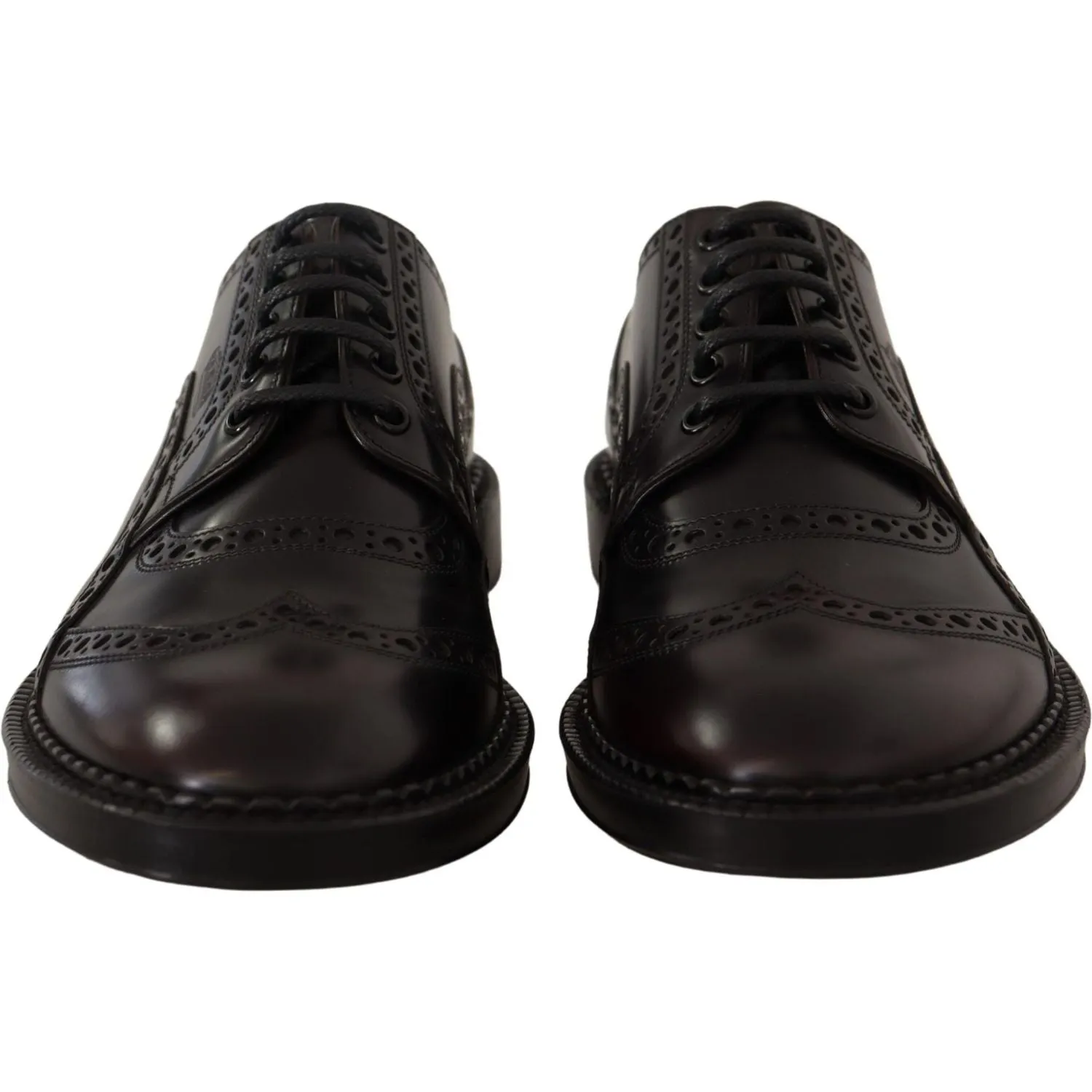 Dolce & Gabbana Elegant Purple Leather Derby Formal Shoes