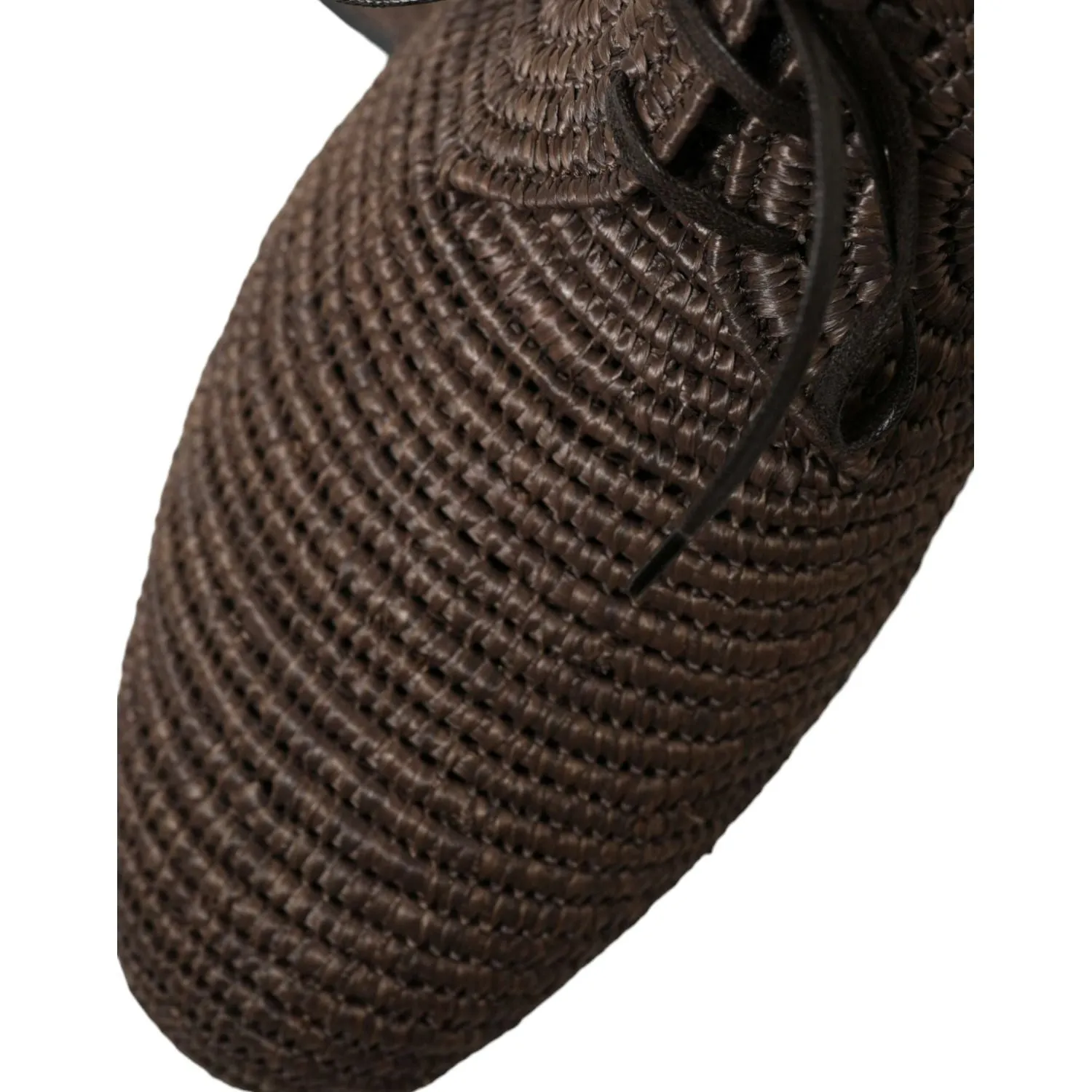 Dolce & Gabbana Elegant Raffia Upper Derby Shoes - Lace Up in Brown