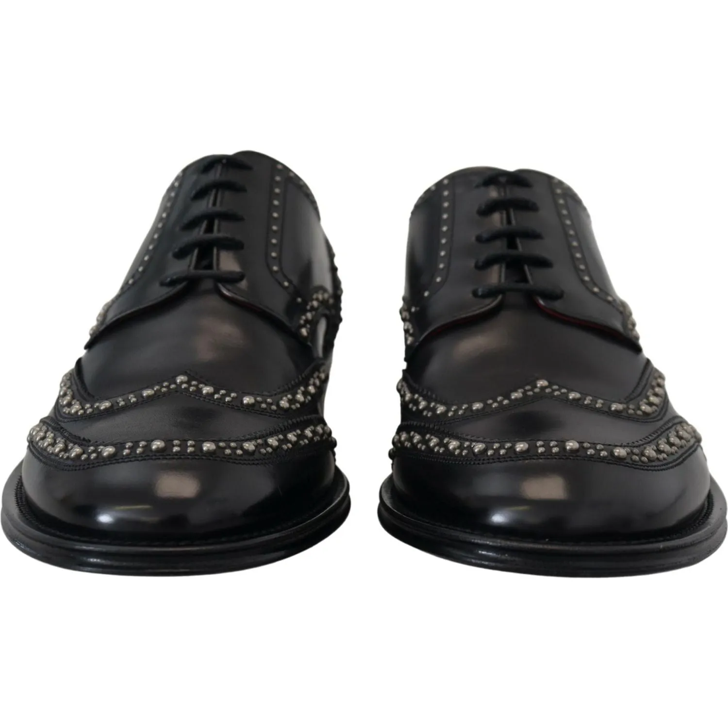 Dolce & Gabbana Elegant Studded Black Derby Shoes