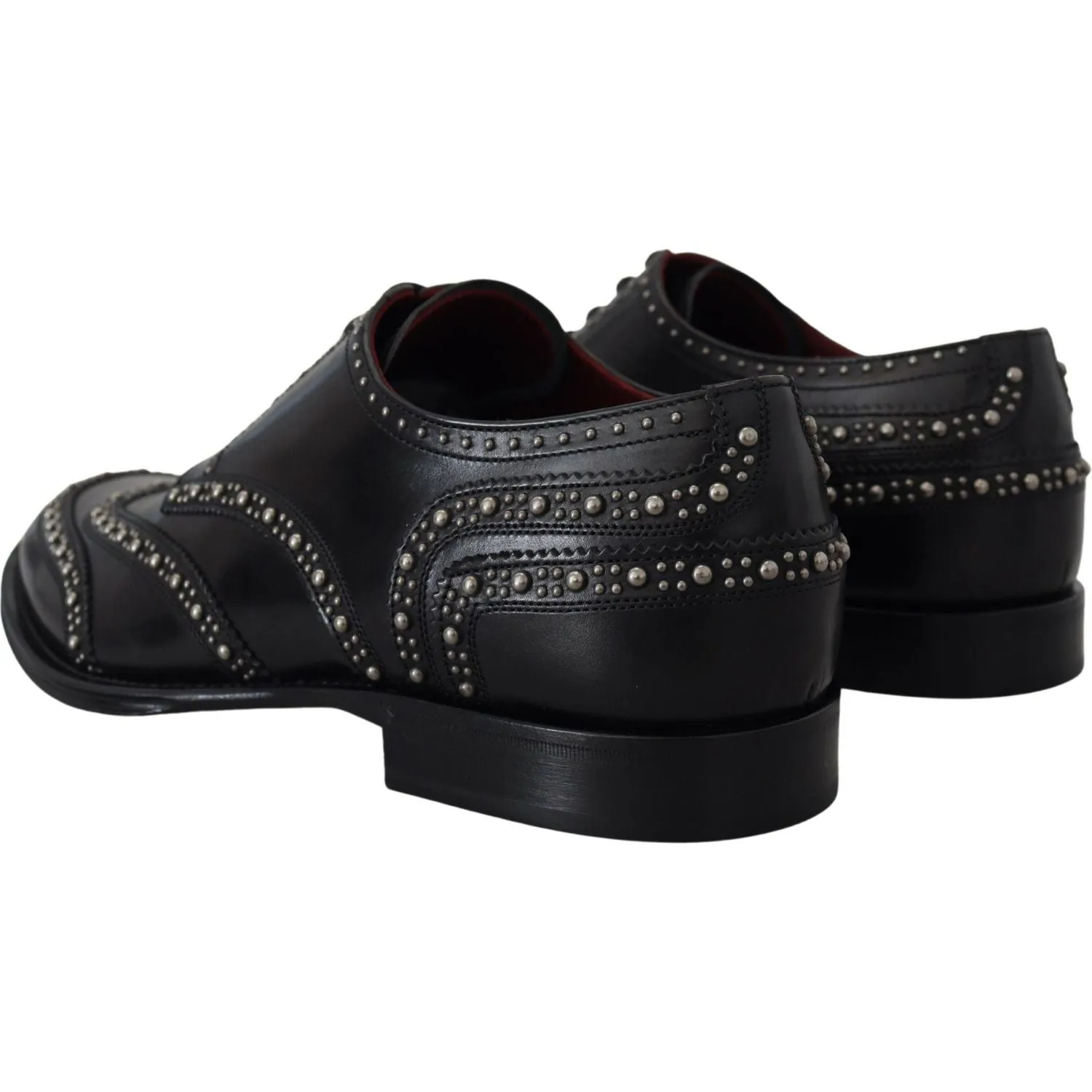 Dolce & Gabbana Elegant Studded Black Derby Shoes