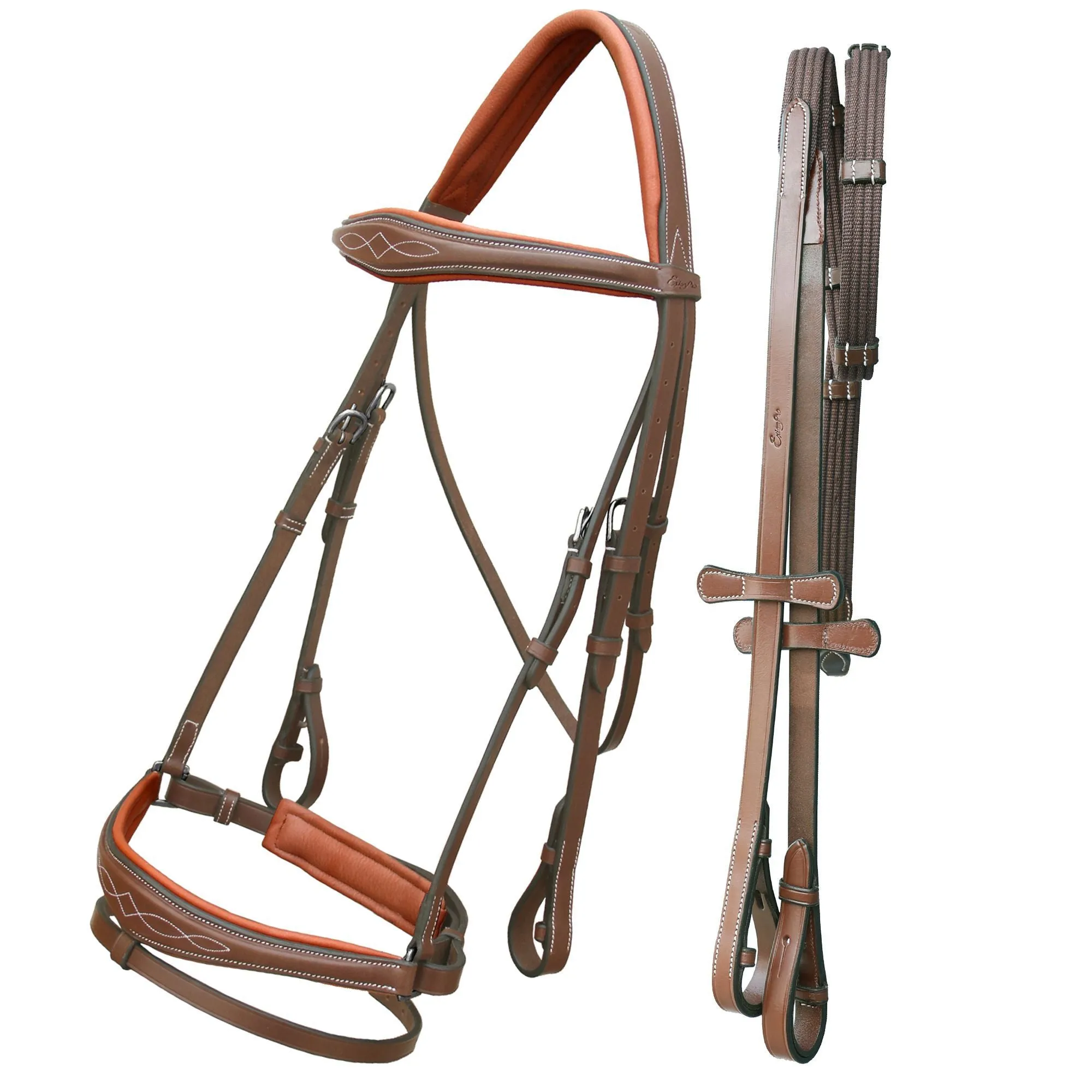 ExionPro Anatomical Dressage Bridle with Reins