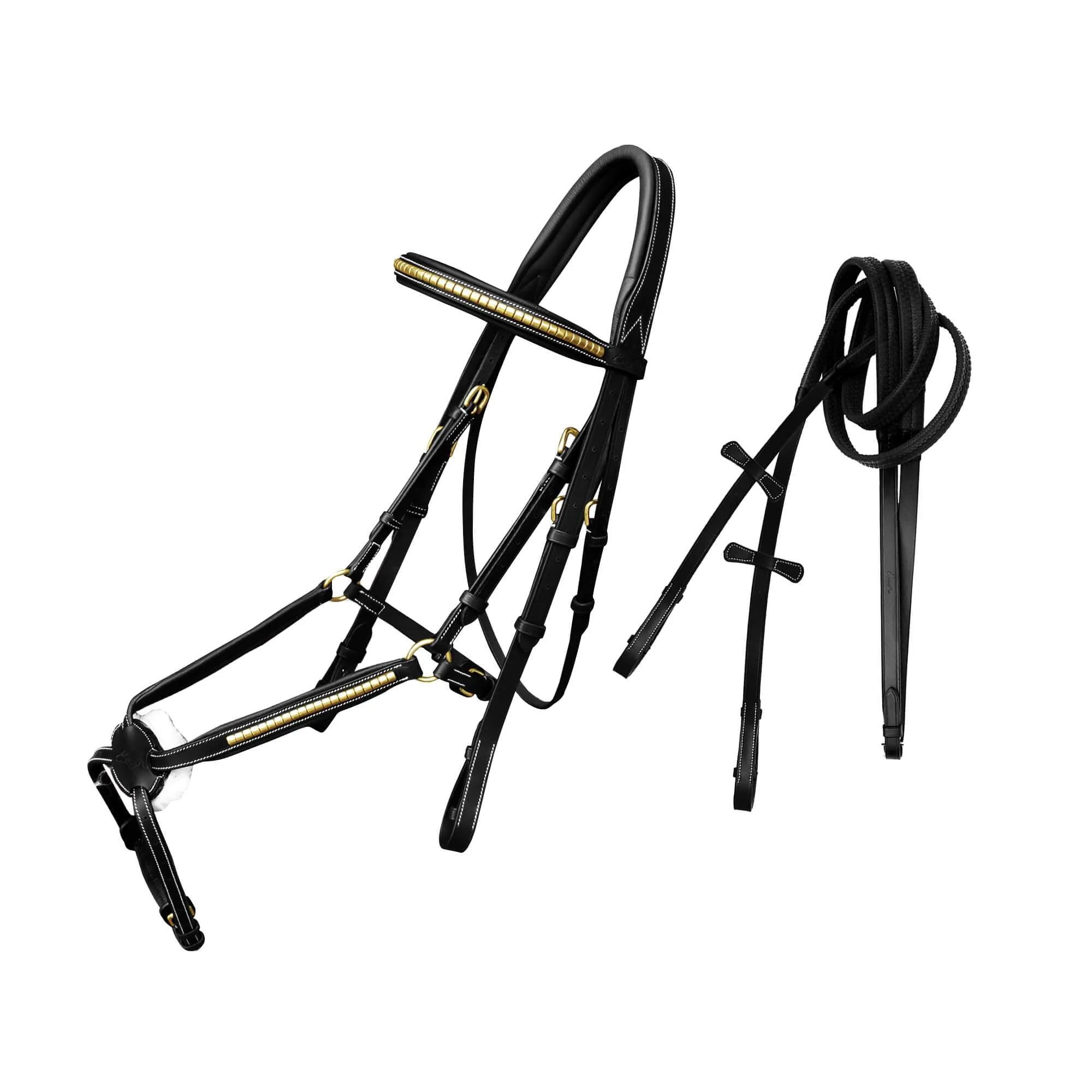 ExionPro Brass Clincher Figure 8 Bridle with Rubber Reins