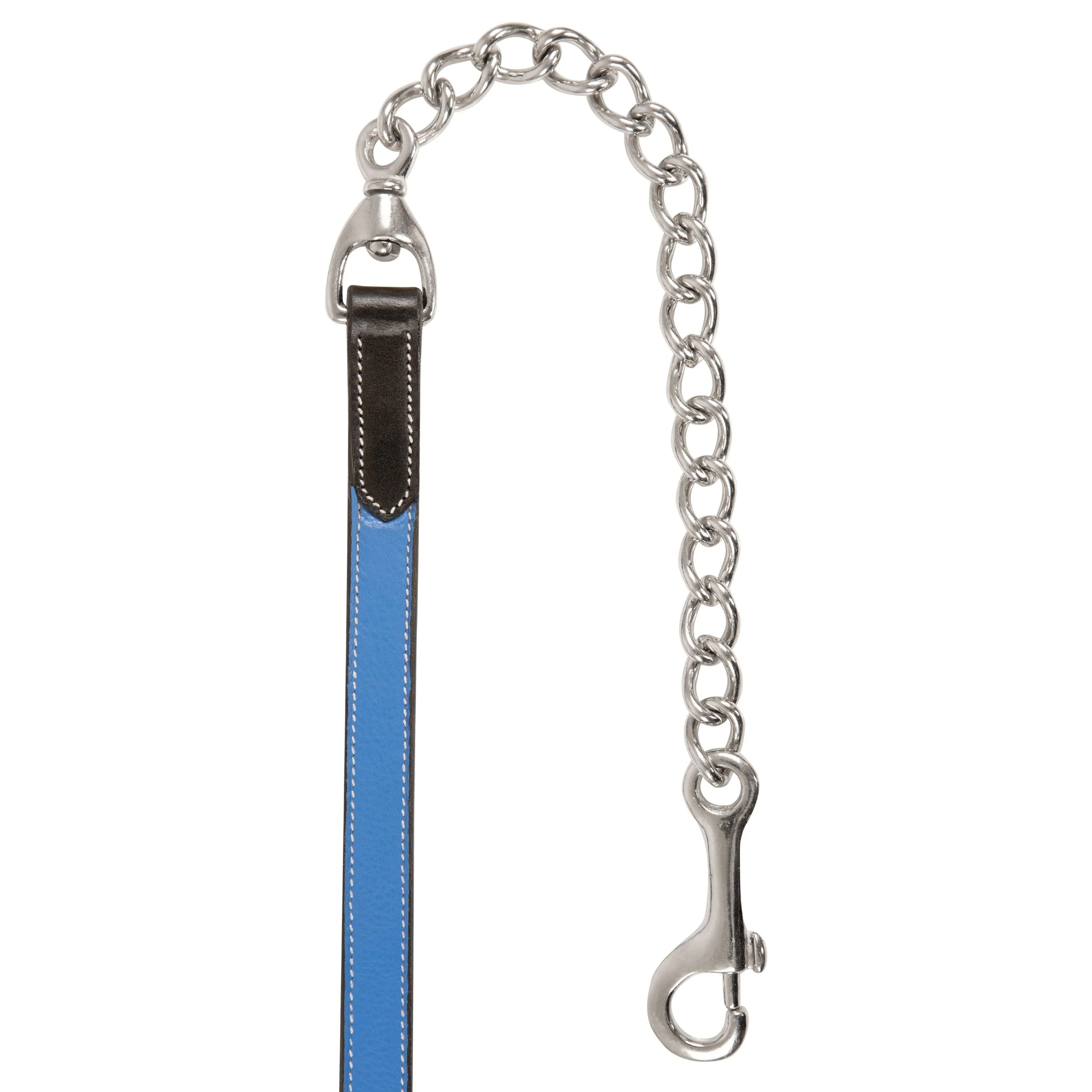 ExionPro Duo-Tone Leather Lead with Chain - Blue