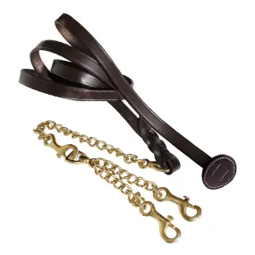 ExionPro Leather Lead with Double Brass Chain