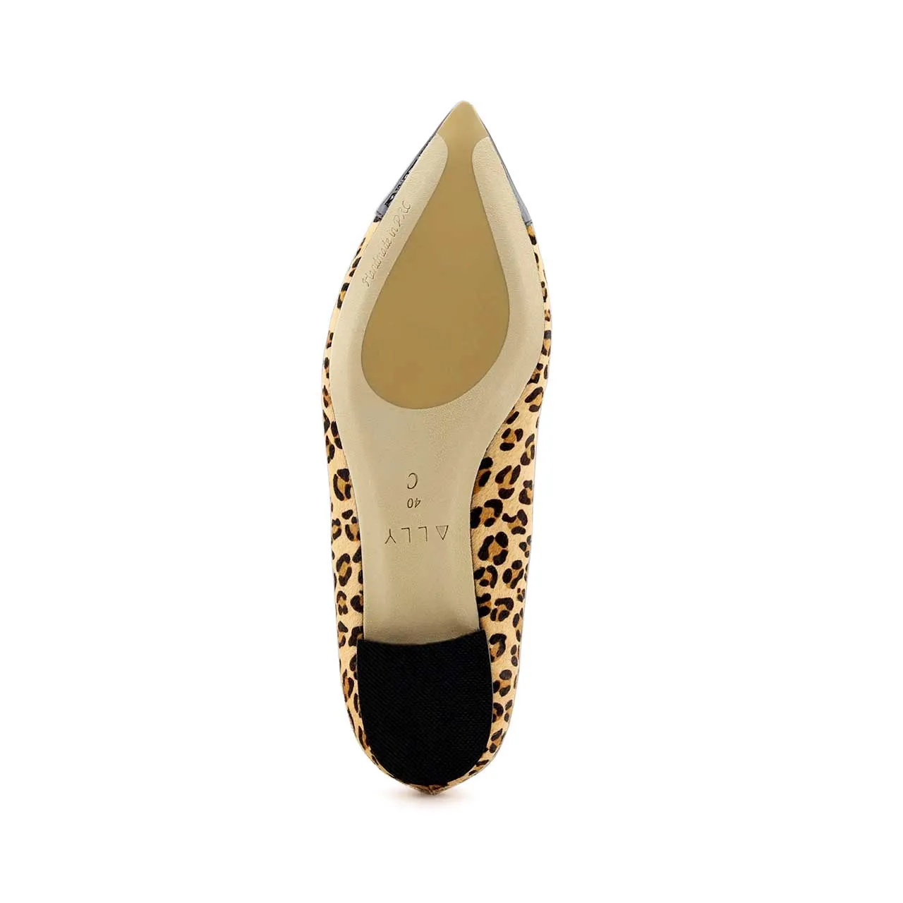 Fierce Leopard Haircalf Black Patent Leather Cap Toe Flat