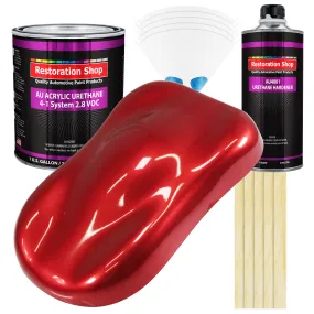 Firethorn Red Pearl Acrylic Urethane Auto Paint - Complete Gallon Paint Kit - Professional Single Stage Automotive Car Coating, 4:1 Mix Ratio 2.8 VOC