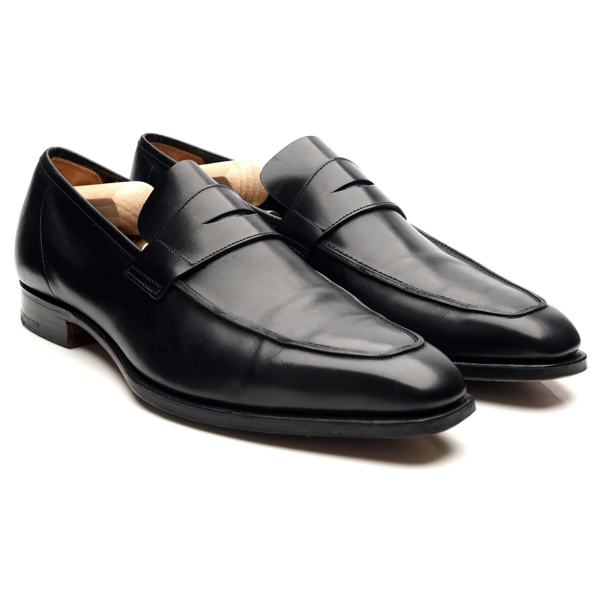 'George' Black Leather Loafers UK 9.5 E