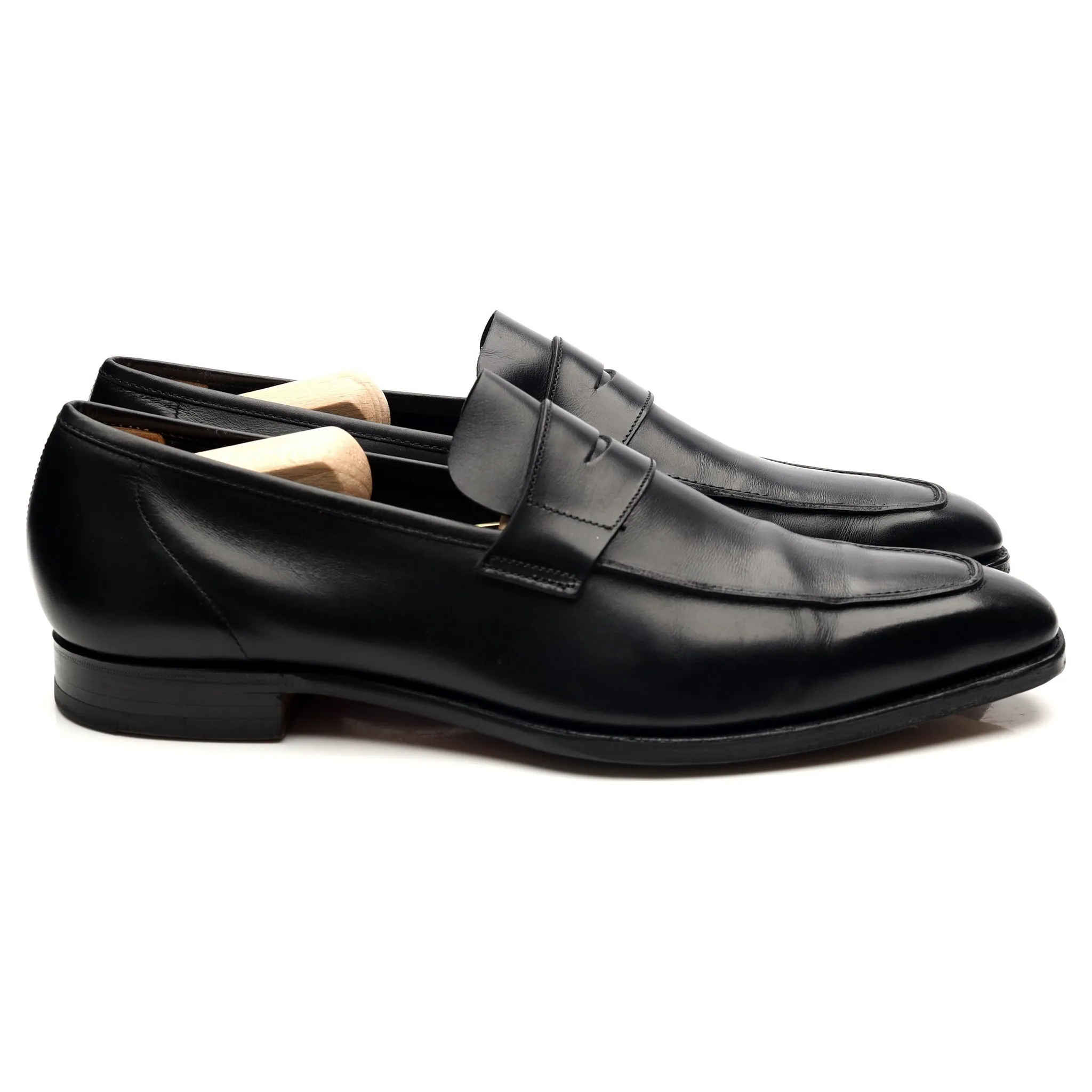 'George' Black Leather Loafers UK 9.5 E