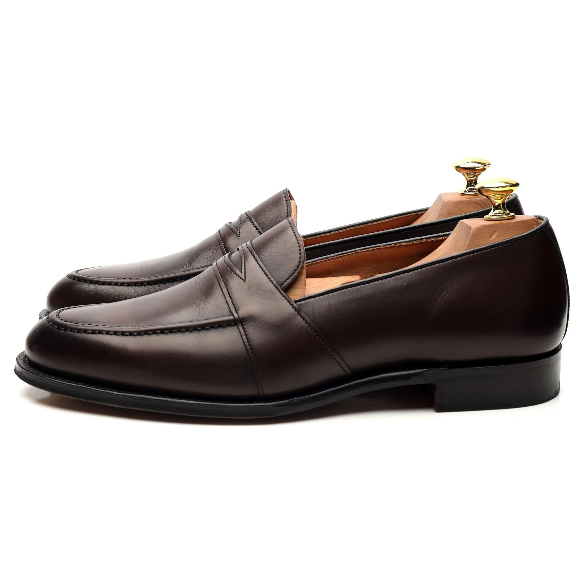 'Gracechurch' Dark Brown Leather Loafers UK 8.5 F