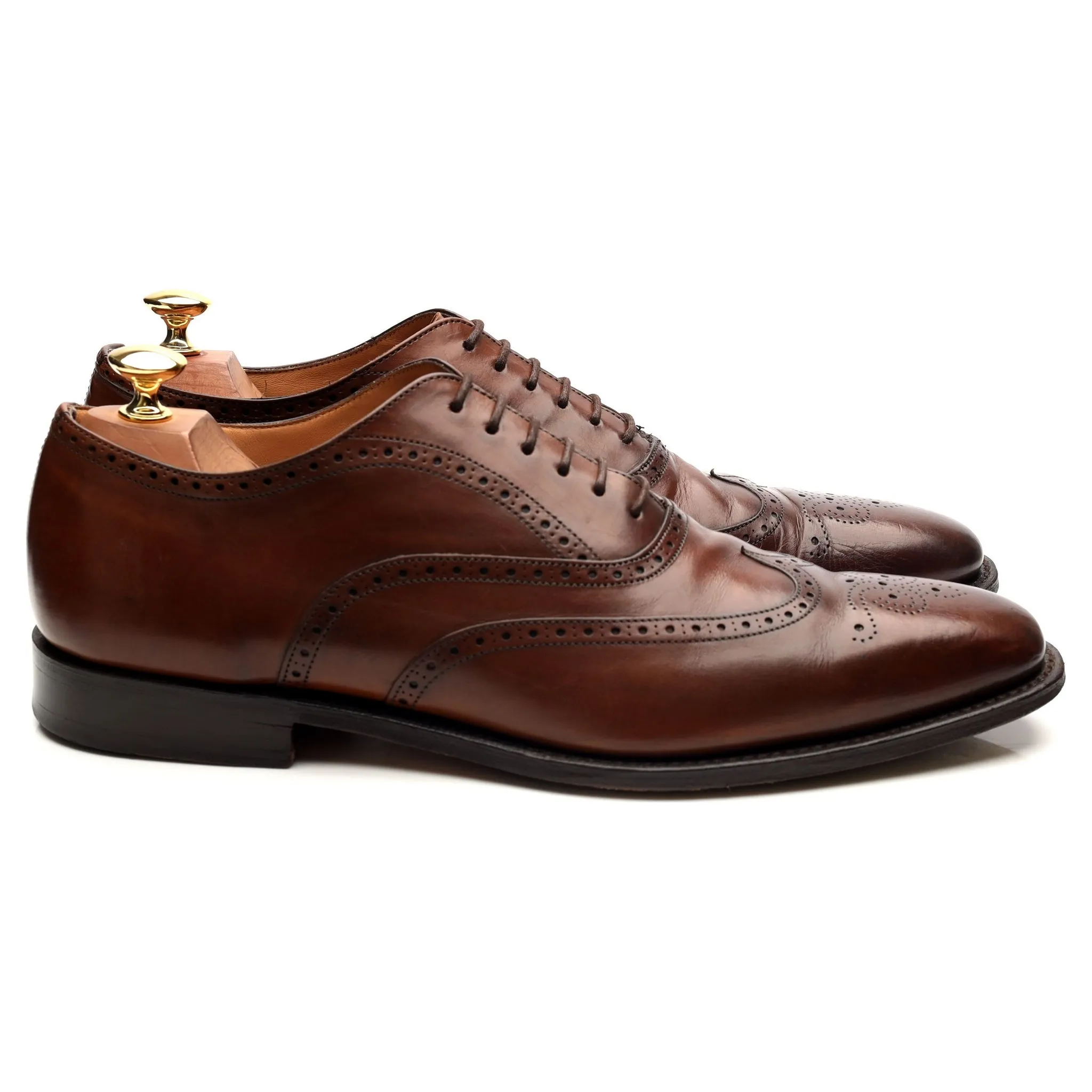 'Hailwood' Tan Brown Leather Oxford Brogue UK 9.5 F