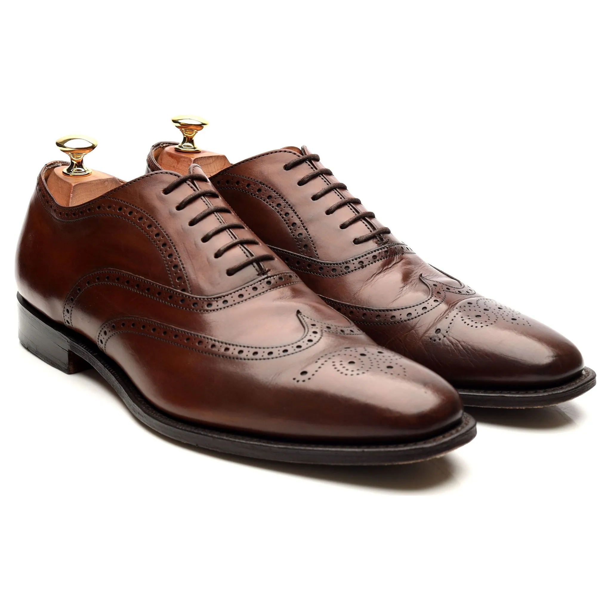 'Hailwood' Tan Brown Leather Oxford Brogue UK 9.5 F