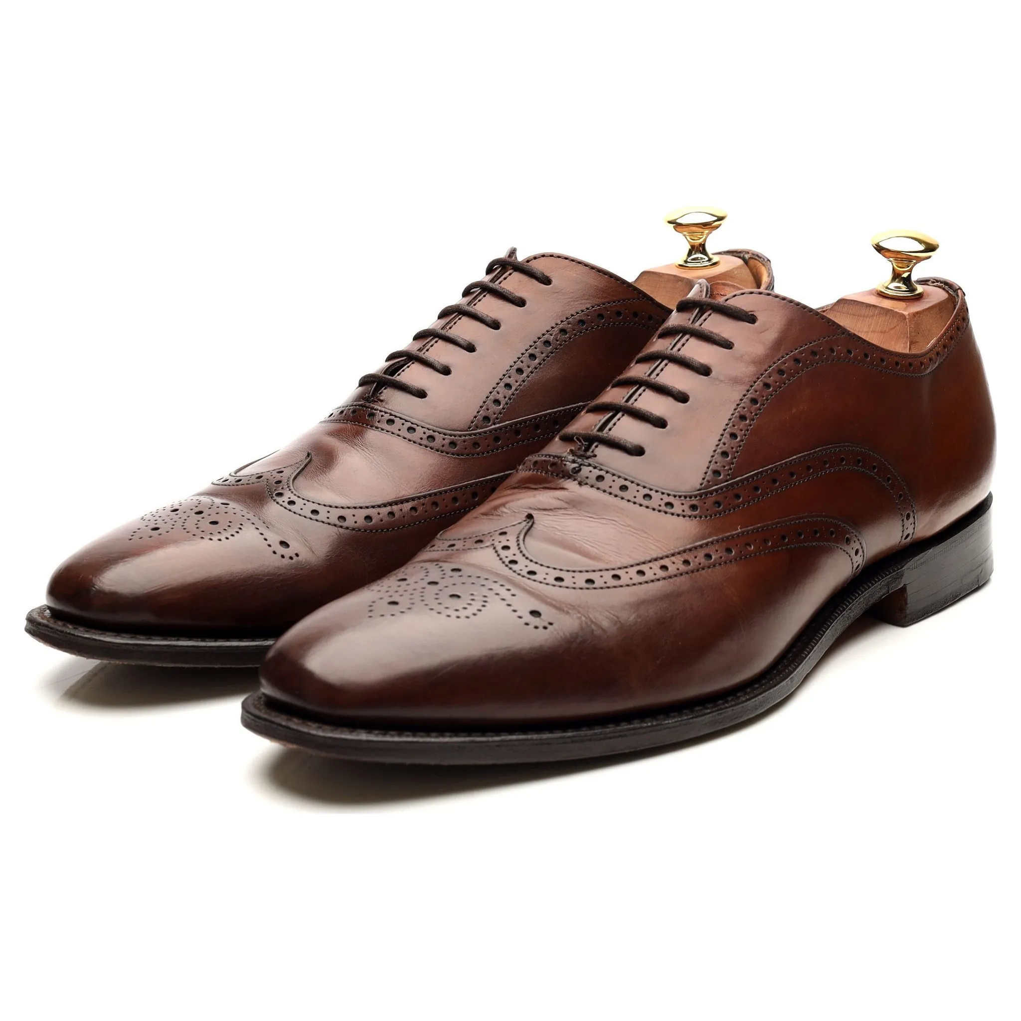 'Hailwood' Tan Brown Leather Oxford Brogue UK 9.5 F