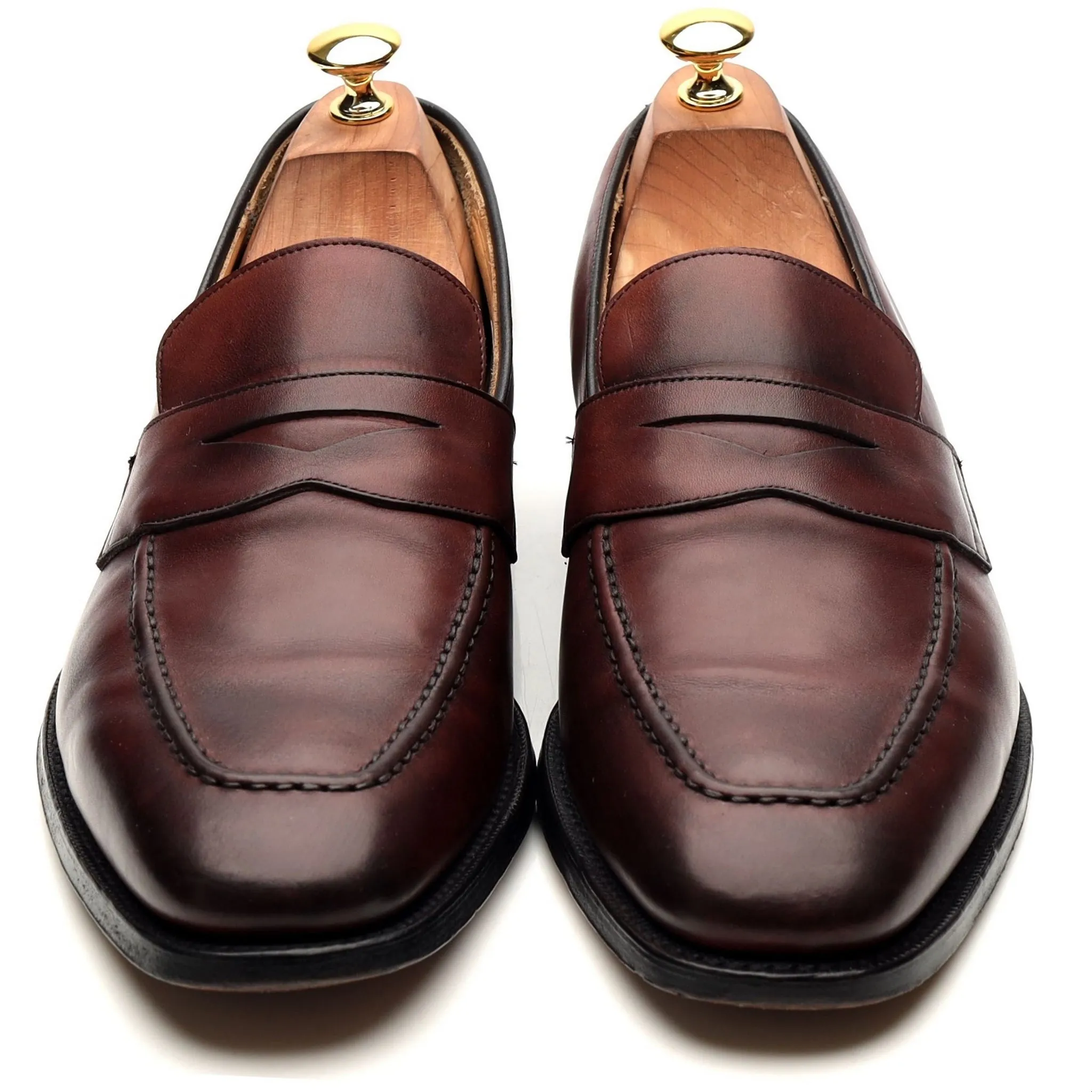 'Hertford' Burgundy Leather Loafers UK 10 F