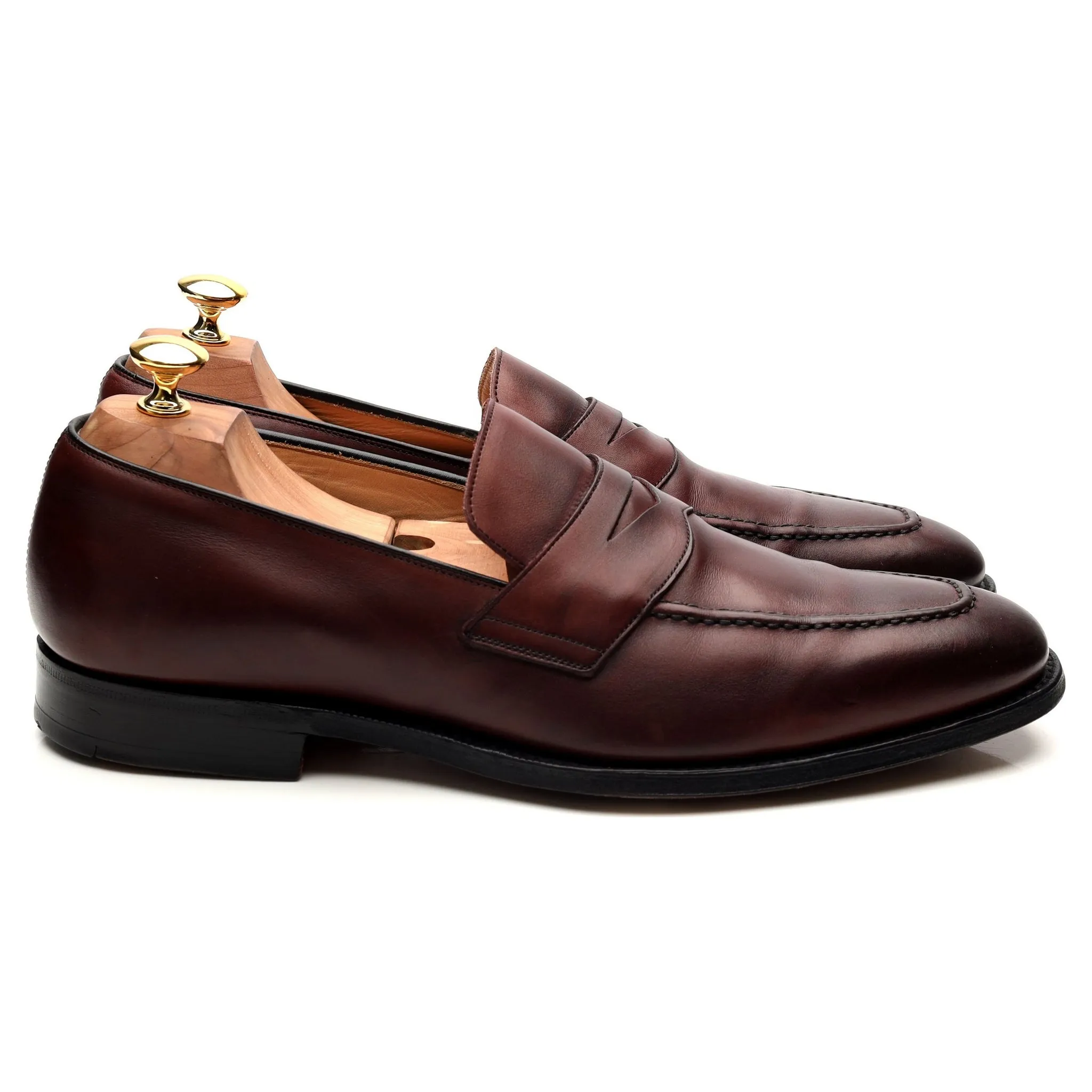 'Hertford' Burgundy Leather Loafers UK 10 F