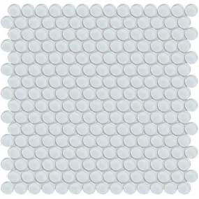 Ice, Penny Round Mosaic - Glass Tile