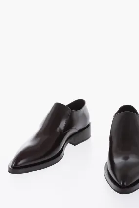 Jil Sander Leather Pointed Loafers With Rubber Sole