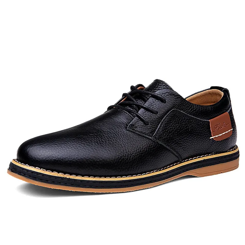 Mens Casual Lace-up Shoes, Classic Office Leather Shoes