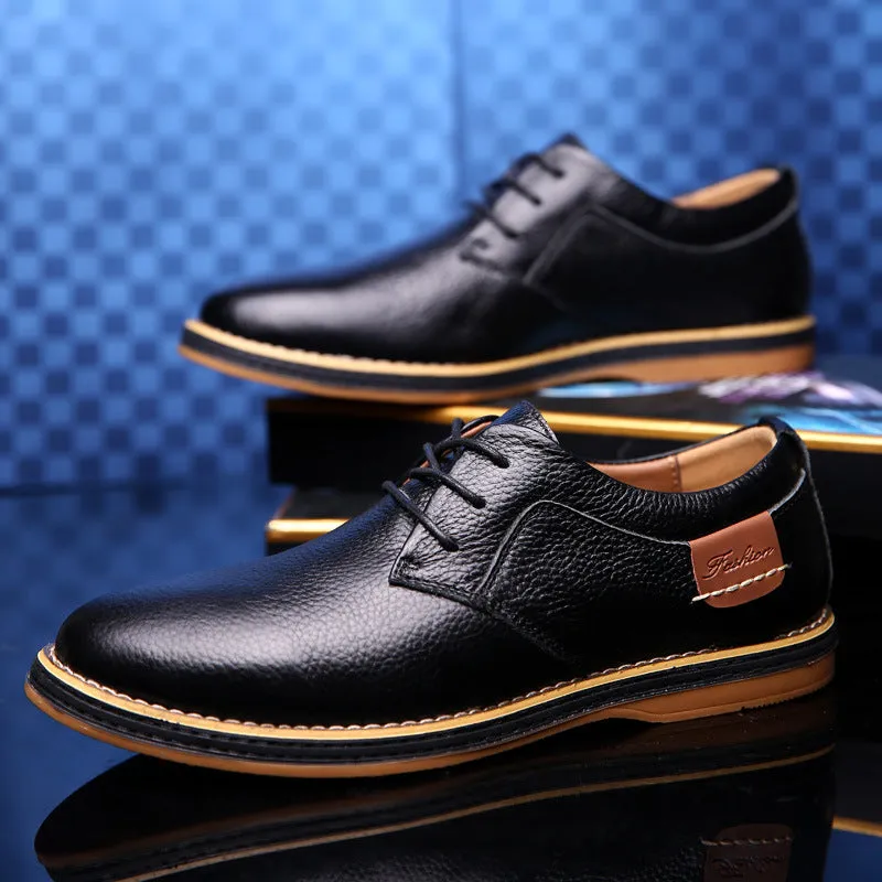 Mens Casual Lace-up Shoes, Classic Office Leather Shoes