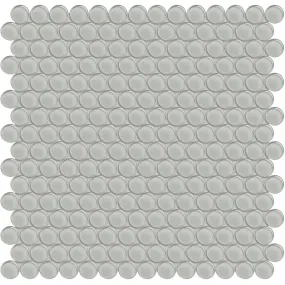 Mist, Penny Round Mosaic - Glass Tile