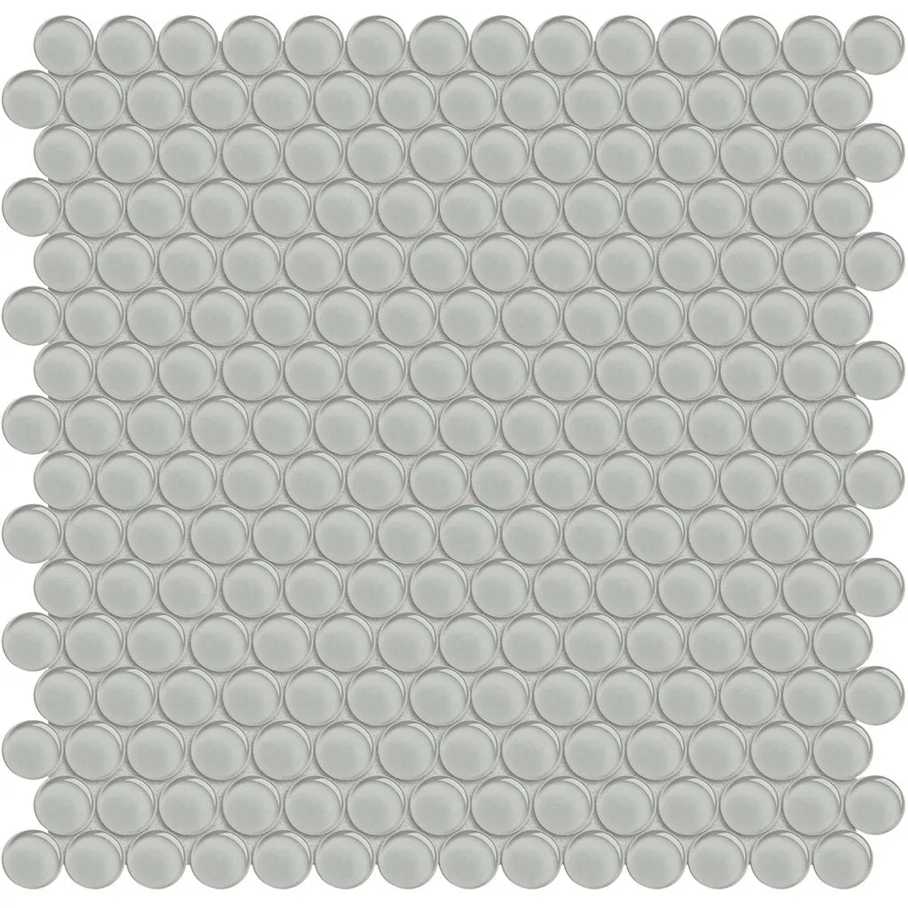 Mist, Penny Round Mosaic - Glass Tile