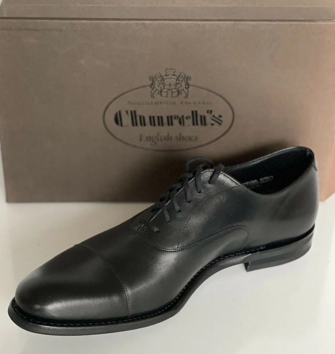 NIB Church's Men's Black Pamington Cap Toe Oxford Leather Shoes 11 US EDC168 UK