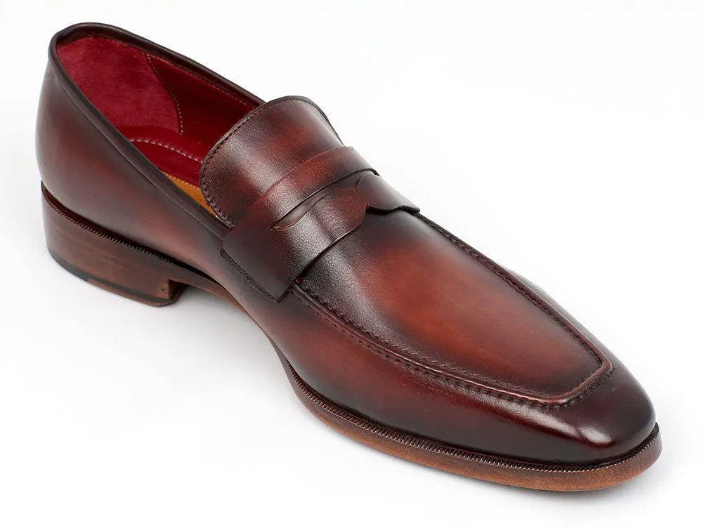 Paul Parkman Men's Penny Loafer Bordeaux and Brown Calfskin (ID#10FD61)