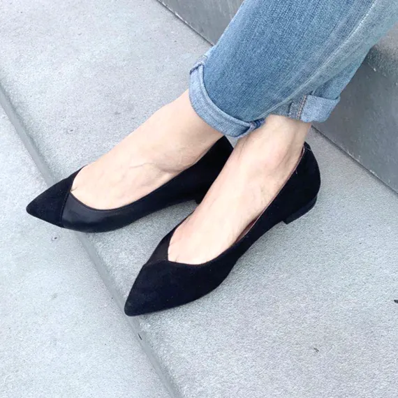 [SAMPLE] Black Suede / Leather Flat