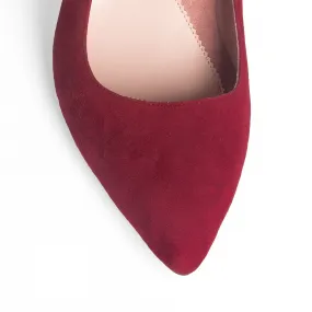 [SAMPLE] Gutsy Garnet Suede Block Heel Pump