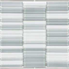 Shades of Grey, 1" x 4" Stacked - Glass Tile