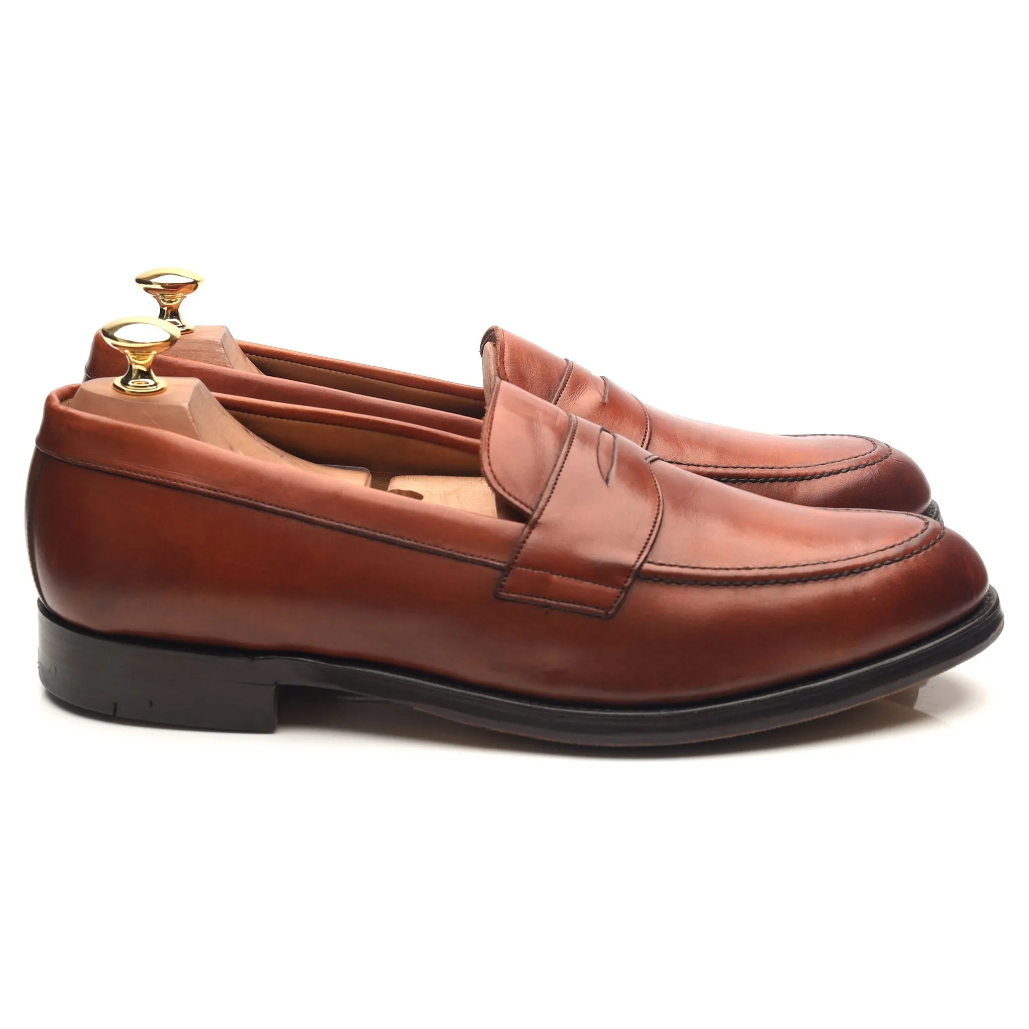 Shipton & Heneage 'Arran' Tan Brown Leather Loafers UK 9.5 F