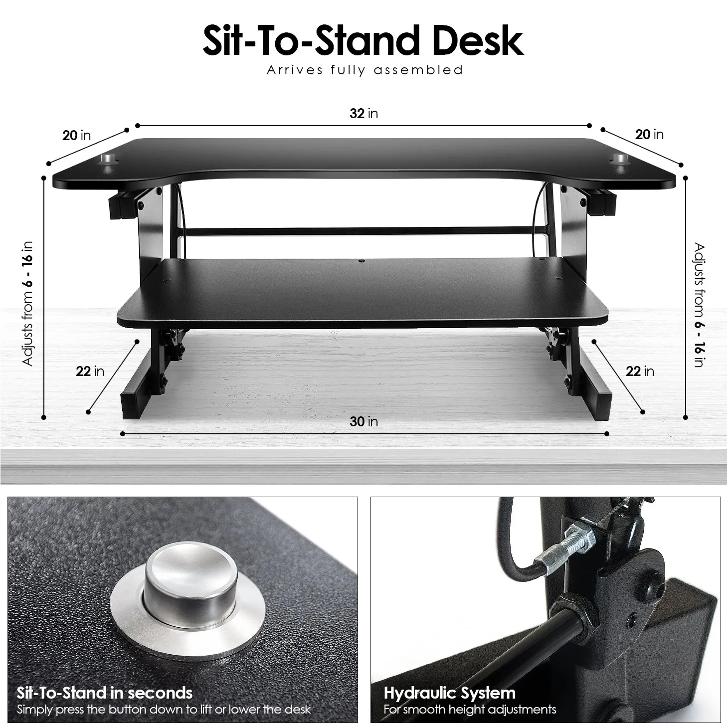 Sit-To-Stand Monitor Riser Desk