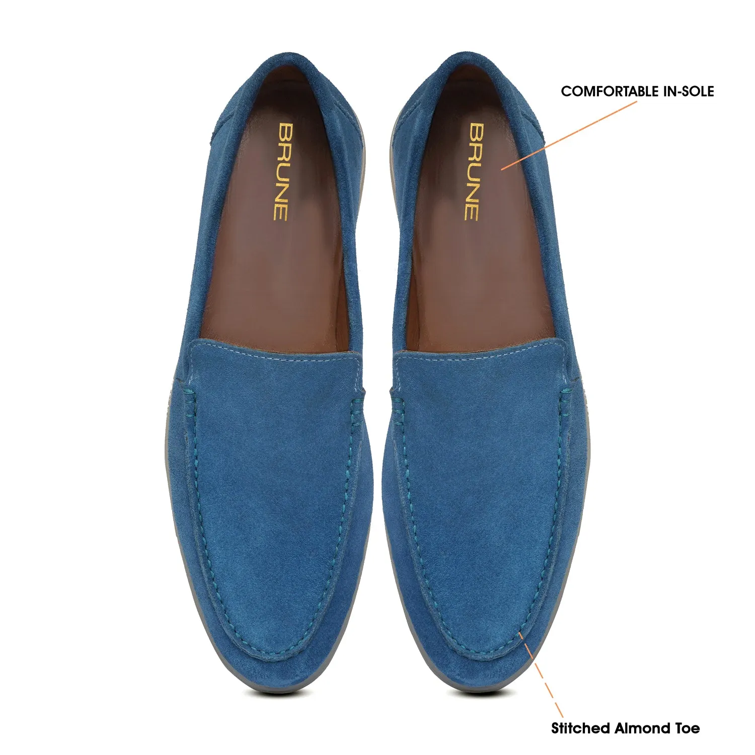 Sky Blue Yacht Shoes with in Suede Leather