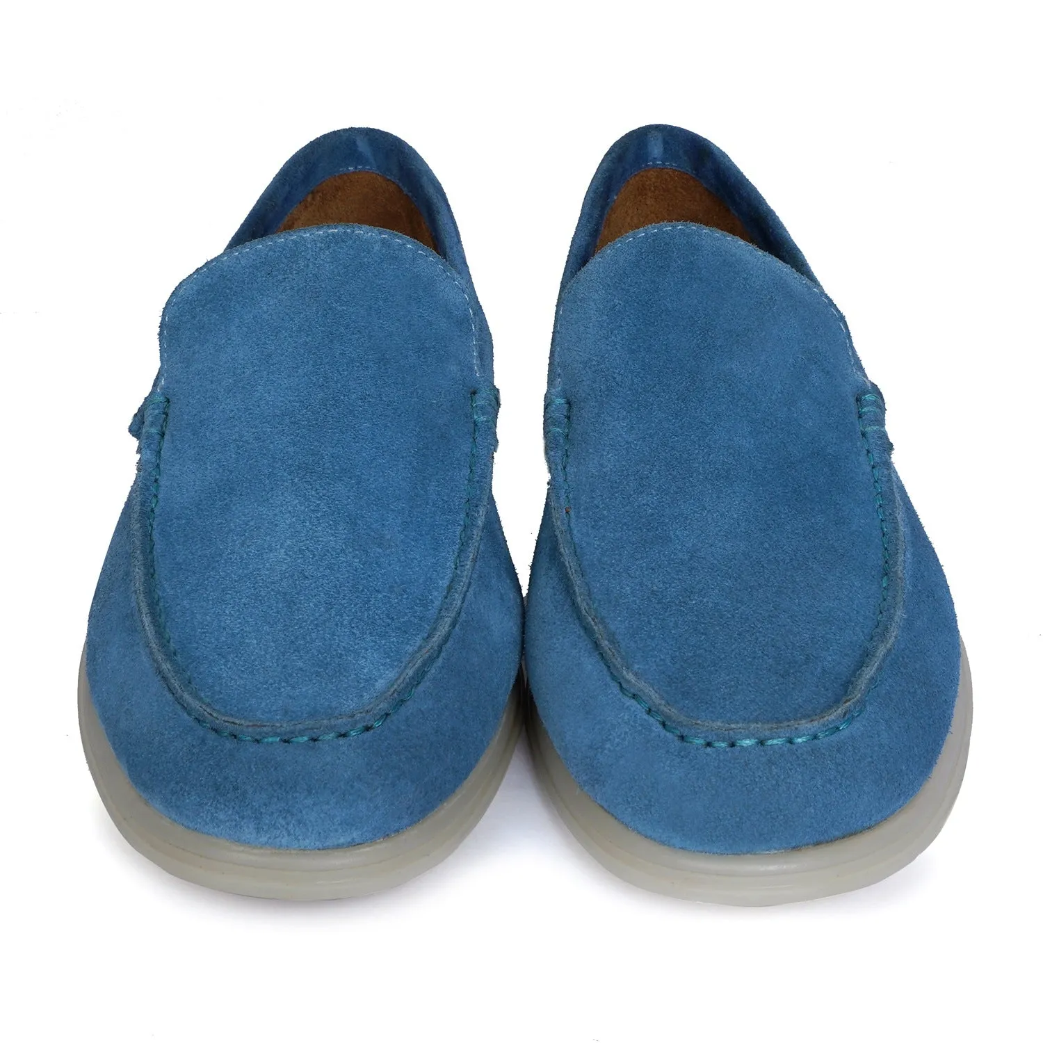 Sky Blue Yacht Shoes with in Suede Leather