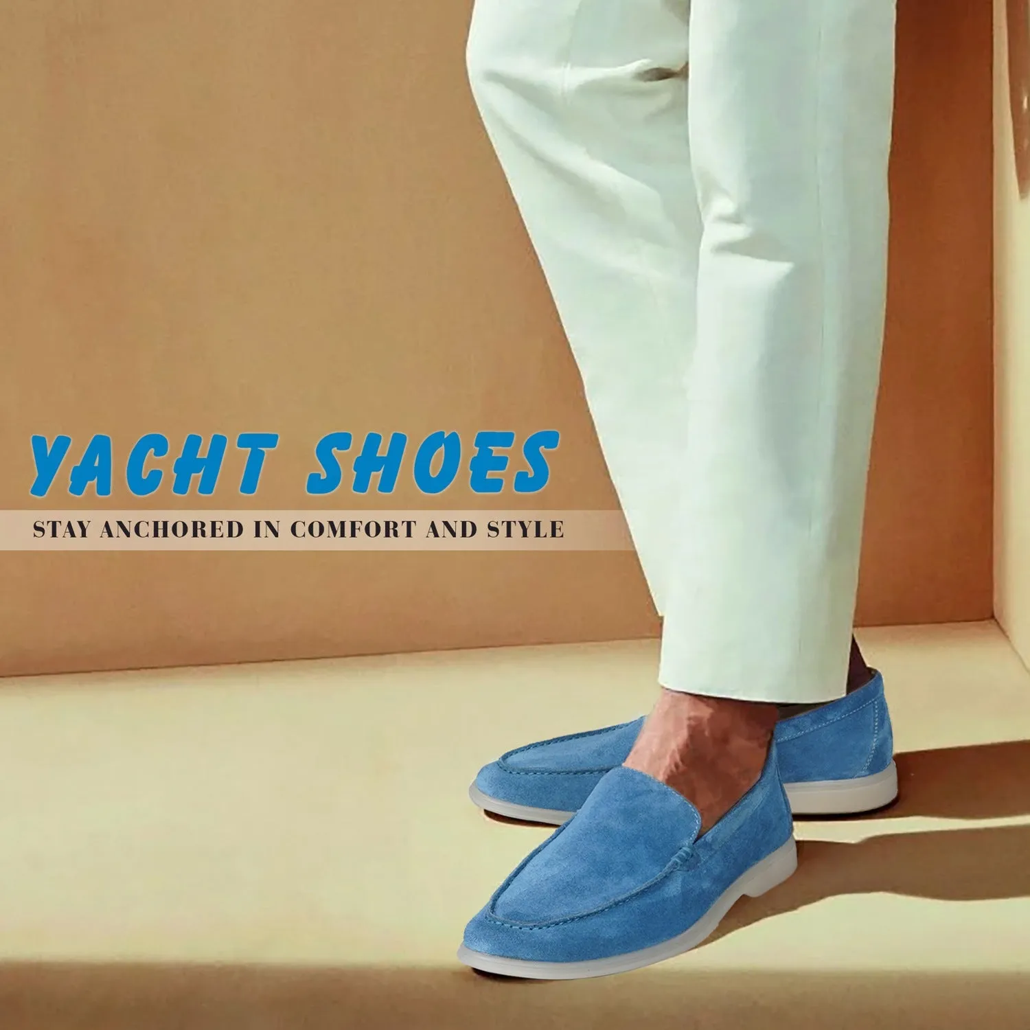 Sky Blue Yacht Shoes with in Suede Leather